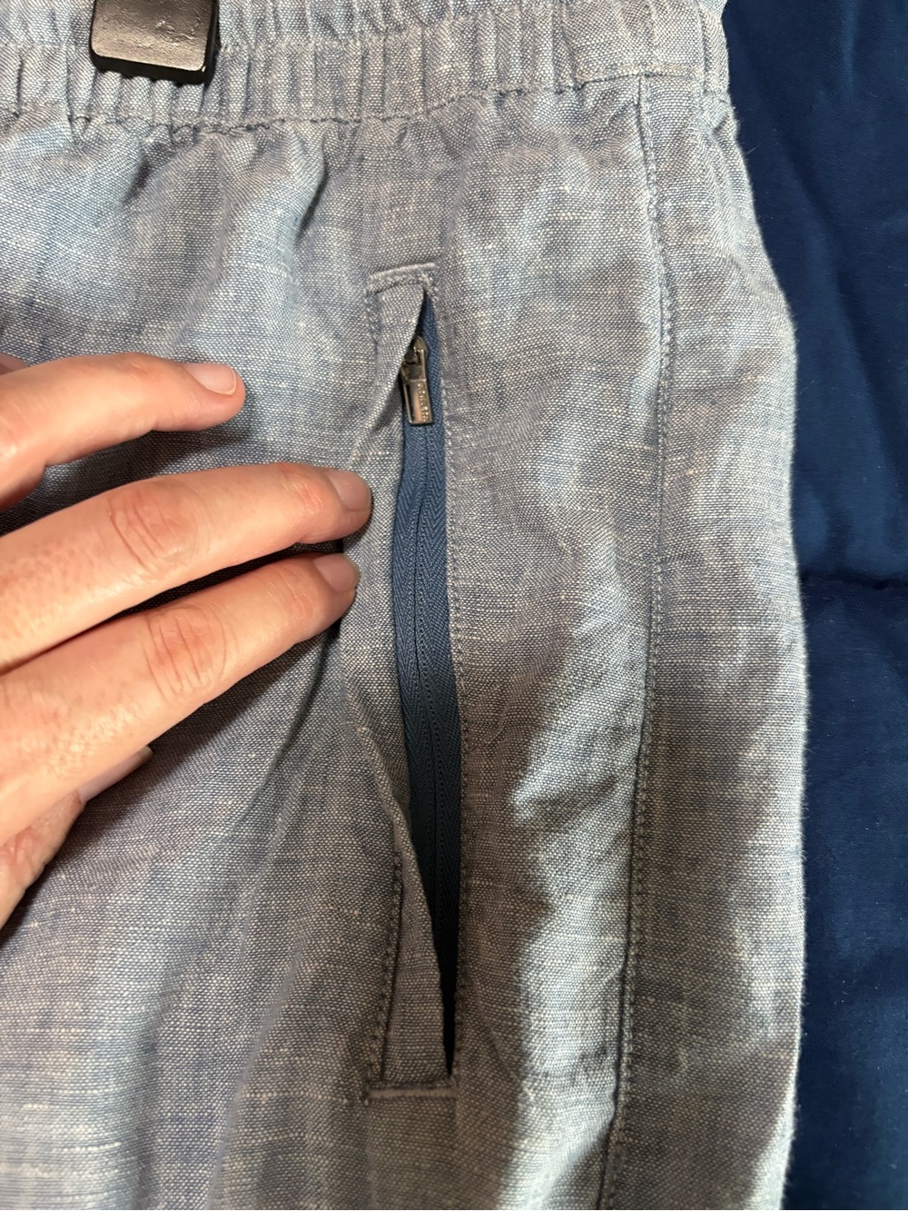 Athleta Retreat Linen Wide Leg Pants Coastal Chambray Resort Women 18 Beachy - Picture 7 of 10